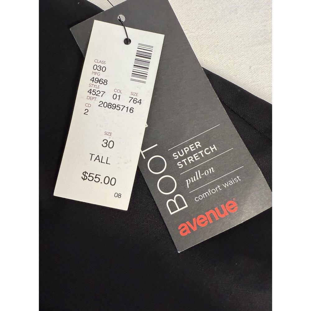 NWT Avenue Womens Black Wide Leg Formal Boot Pants 30 Tall - Picture 7 of 10